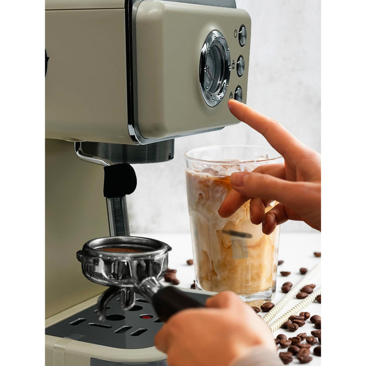 اسپرسوساز 1500 میلیلیتری مباشی مدل ME-ECM2105، مناسب تهیه اسپرسو، کاپوچینو و لاته، سینی چکهگیر