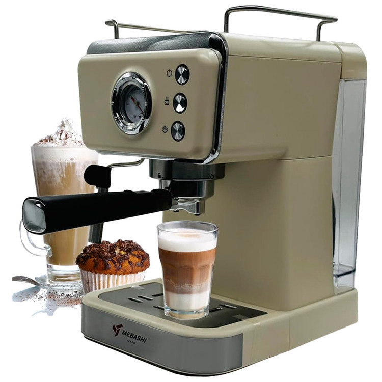 اسپرسوساز 1500 میلیلیتری مباشی مدل ME-ECM2105، مناسب تهیه اسپرسو، کاپوچینو و لاته، سینی چکهگیر